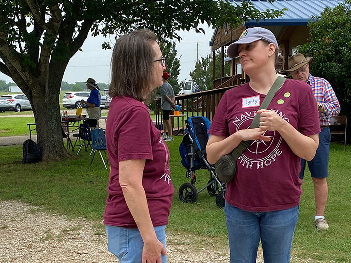 Two ladies talking